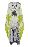 Valentino World Arazzo Print Cape-style Draped Dress In Print