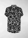 SAINT LAURENT FLORAL PRINT SHORT-SLEEVE SHIRT,16235581