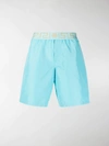 Versace Blue Short Greca Border Swim Shorts In Blue