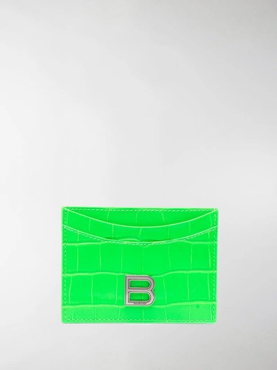 Balenciaga Hourglass Cardholder In Green