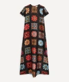 La Doublej Swing Floral-print Silk Maxi Dress In Black