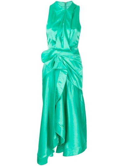 Acler Women's Millbank Halter Neck Waist-tie Midi Dress In Green