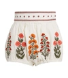 AGUA BY AGUA BENDITA LINEN LULO SHORTS,16319916