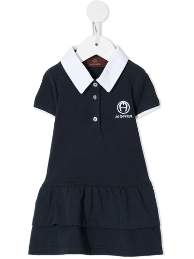 Aigner Babies' Tiered Polo Shirt Dress In Blue