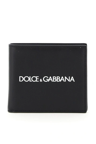 Dolce & Gabbana Black Leather Wallet Black  Uomo Tu In Dolce Gabbana F Nero
