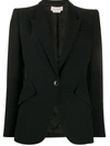 Alexander Mcqueen Upside-down Lapel Jacket In Black