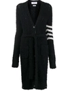 Thom Browne 4-bar V-neck Long Cardigan In Blue
