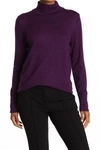 Joseph A Women's Solid Turtleneck Sweater With Button Cuff In Pennant