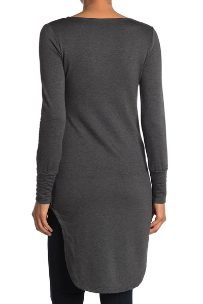 Go Couture Graphic Boatneck Top In Charcoal Print 3