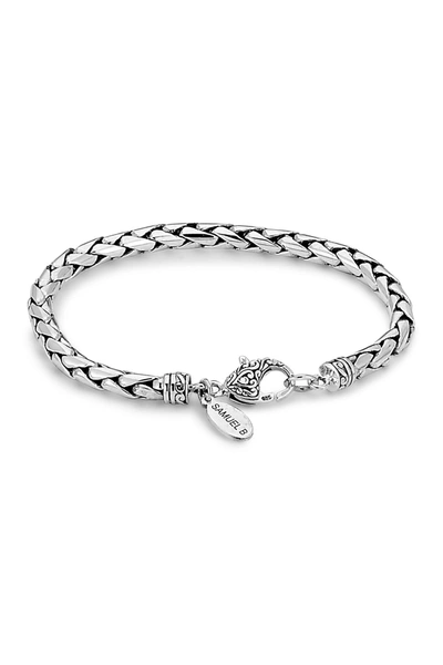 Samuel B Jewelry Sterling Silver Interlocking Chain Bracelet