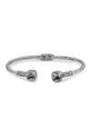 Samuel B Jewelry Samuel B. Sterling Silver & 18k Yellow Gold Green Prasiolite Bangle Bracelet In Green
