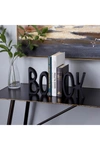 WILLOW ROW BLACK ALUMINUM INDUSTRIAL BOOKENDS,758647224050