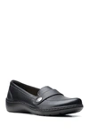 Clarks Cora Daisy Womens Padded Insole Slip On Loafers In Black Tumb