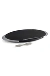 NAMBE NOIR OVAL CHEESE BOARD WITH KNIFE,MT1467