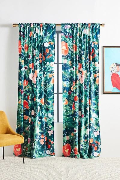 Anthropologie Holly Velvet Curtain By  In Assorted Size 50x63 In Assorted