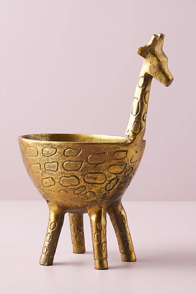 Anthropologie Gia Giraffe Planter In Gold