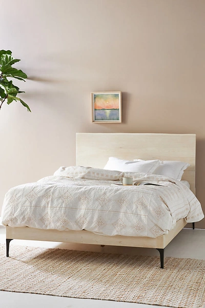 Anthropologie Prana Live-edge Nightstand Bed By  In Beige Size Q Top/bed