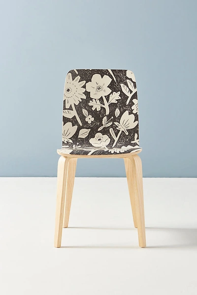 Anthropologie Floral Sketch Tamsin Dining Chair In Black