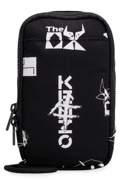 Kenzo Mobile Phone Pouch With Printed Logo In Black