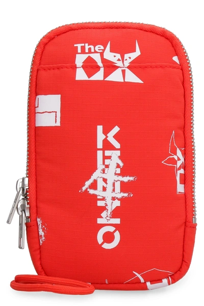 Kenzo Mobile Phone Pouch With Printed Logo In Red