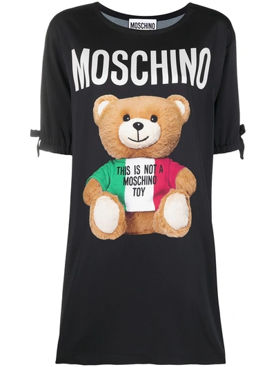 Moschino Bear-motif T-shirt Dress In Black