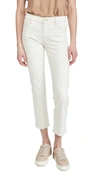Frame Le High Straight Double Needle Jeans In Ecru