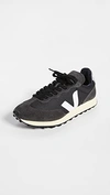 Veja Rio Branco Leather-trimmed Suede And Mesh Sneakers In Black