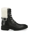 GIVENCHY WOMEN'S AVIATOR LEATHER SHEARLING-LINED ANKLE BOOTS,0400098310662