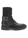 GIVENCHY WOMEN'S AVIATOR LEATHER & SUEDE ANKLE BOOTS,0400098310223