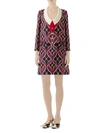 GUCCI WOMEN'S FLYING RIBBON PRINT CADY SHIFT DRESS,0400010982806