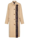 Burberry Women's Leopard-print Accent Car Coat In Honey