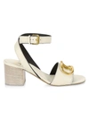 Valentino Garavani Garavani Vlogo Leather Sandals In Ivory