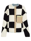 Sandy Liang Women's Oversized Pawn Checker Fleece Jacket In Checkerboard