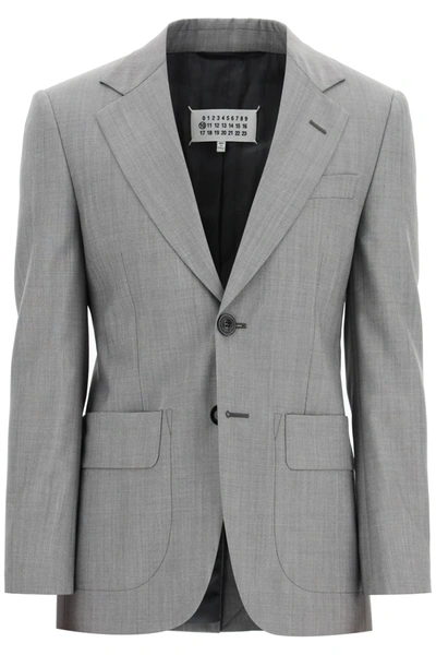 Maison Margiela Classic Mohair Wool Jacket In Grey