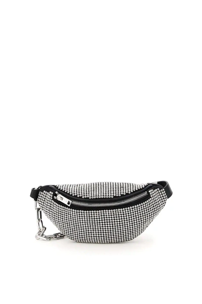 Alexander Wang Attica Mini Beltpack Bag With Crystals In Silver,black