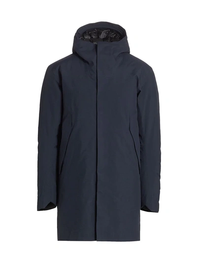 Veilance Men's Monitor Waterproof Hooded Down Coat In Navy