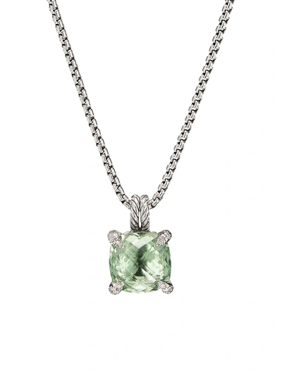 David Yurman Châtelaine Pendant Necklace With Gemstone & Diamonds/11mm In Prasiolite