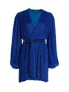 Retroféte Gabrielle Sequined Wrap Robe In Royal Blue