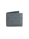 Bottega Veneta Men's Woven Leather Billfold Wallet In Slate