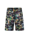 GIVENCHY MEN'S MOTEL PRINT LONG SHORTS,0400013261826