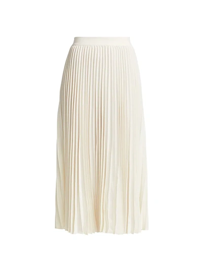 Co Essentials Elastic-waist Pleated Skirt In Ivory