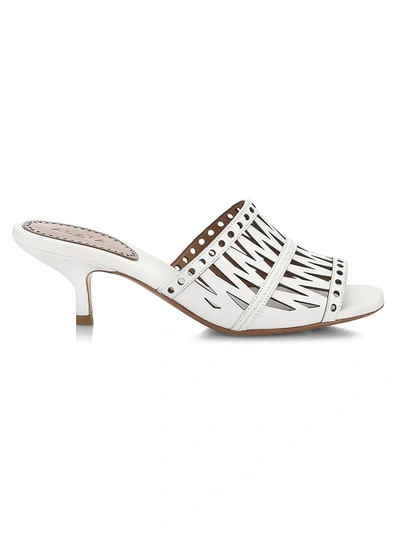 Alaïa 45 Cut-out Mules In Leather In White