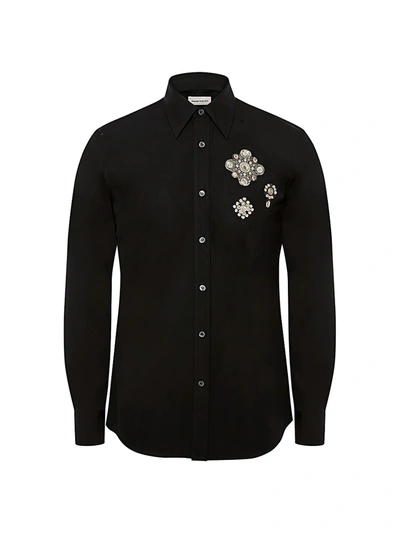 Alexander Mcqueen Jewel Patch Shirt In Black