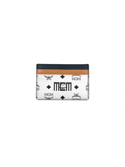Mcm Men's Mixed Visetos Card Case In Cognac Mix