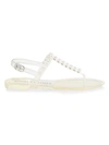 Stuart Weitzman Women's Goldie Jelly Embellished Sandals In Silver