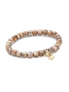 SYDNEY EVAN 14K YELLOW GOLD, COATED NEUTRAL QUARTZ & DIAMOND LUCKY CAT CHARM BEADED BRACELET,400013555371