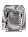 Chloé Mariniere Striped Knit Pullover Top In Blue White