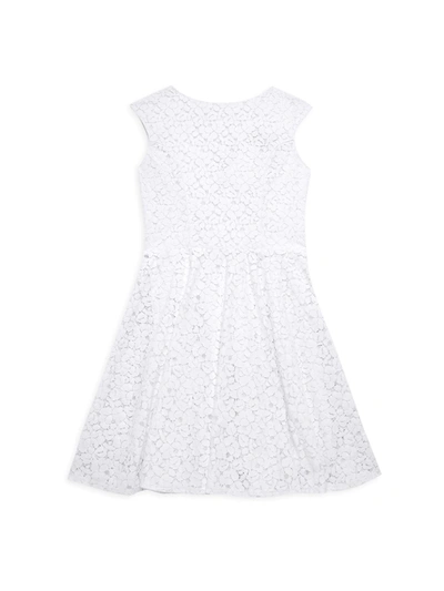 Un Deux Trois Kids' Girl's Lace Cap Sleeve Dress In White