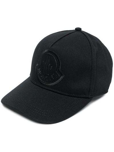 Moncler Embroidred Logo Baseball Cap In Schwarz