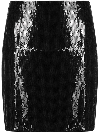 Hugo Boss High-waisted Patent Skirt In Black